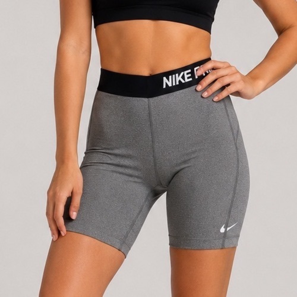 Nike Pro Dri-FIT Womens Gray Compression Training Shorts Size S